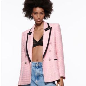 Structured Blazer with Contrasting Piping